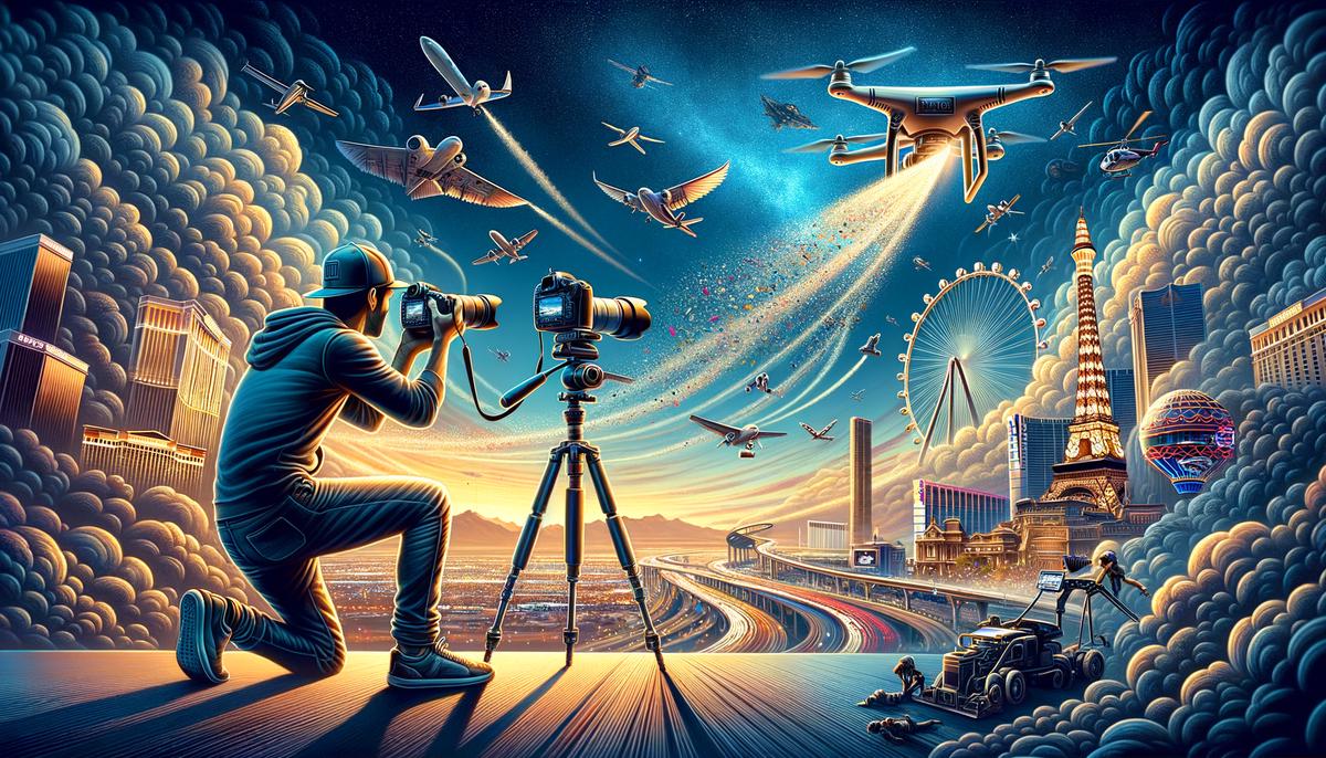 A sports photographer in Las Vegas utilizes cutting-edge technology, such as high-speed cameras and specialized drones, to capture breathtaking, immersive images that transport viewers into the heart of the action.
