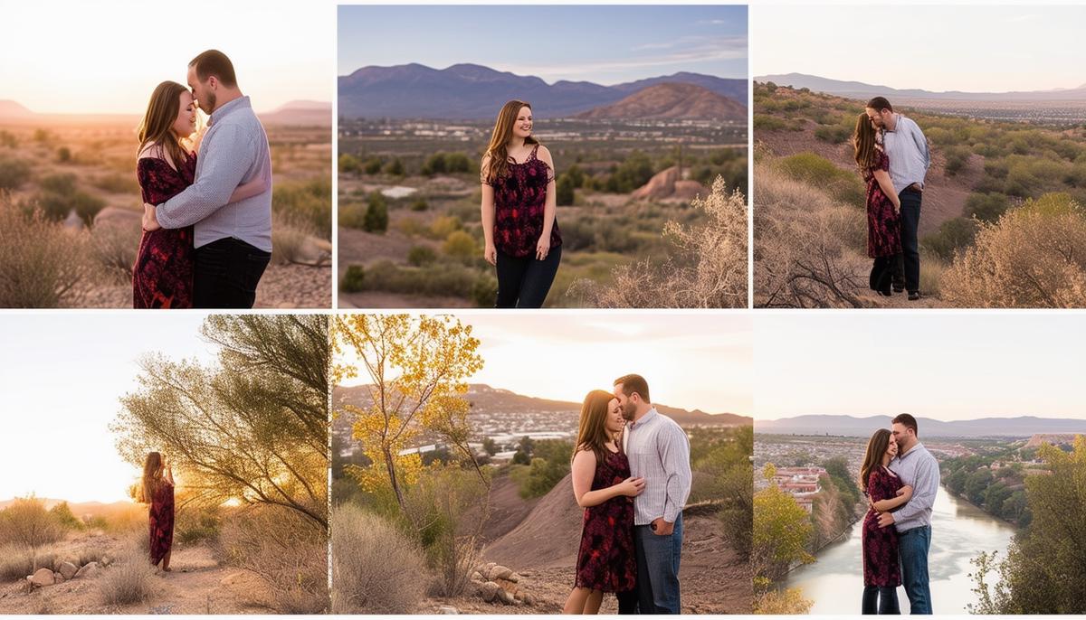 albuquerque engagement photo collage