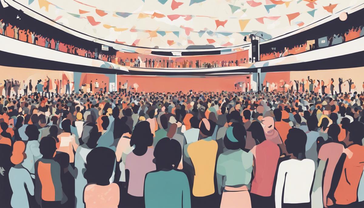 A photograph of event attendees engaging with a sponsored booth or experience, showcasing their enjoyment and the brand's presence