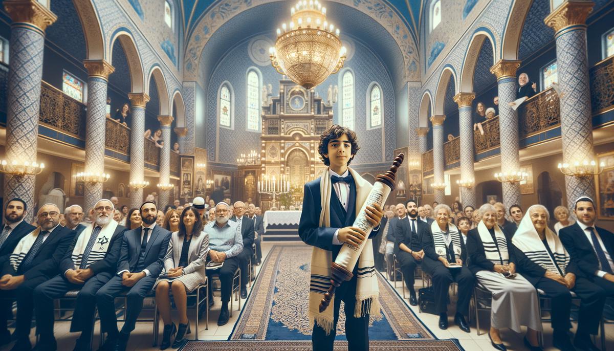 bar mitzvah boy with torah