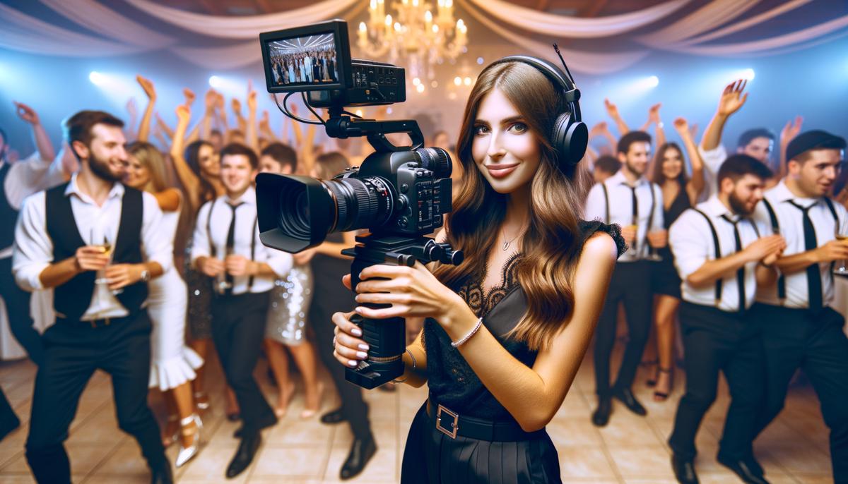 A videographer capturing moments during a Bar Mitzvah celebration