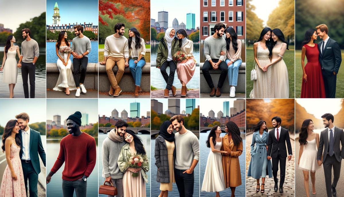 boston engagement photo collage