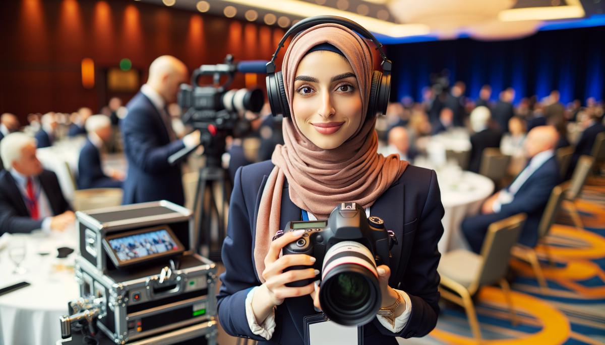 A Boston event photographer offering various services at a corporate event