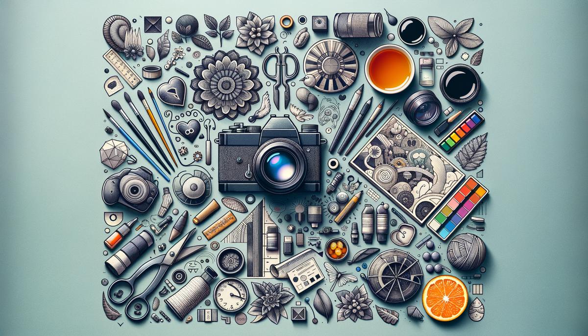 An image showing various visual elements that help tell a brand's story, such as photos, illustrations, and color palettes.