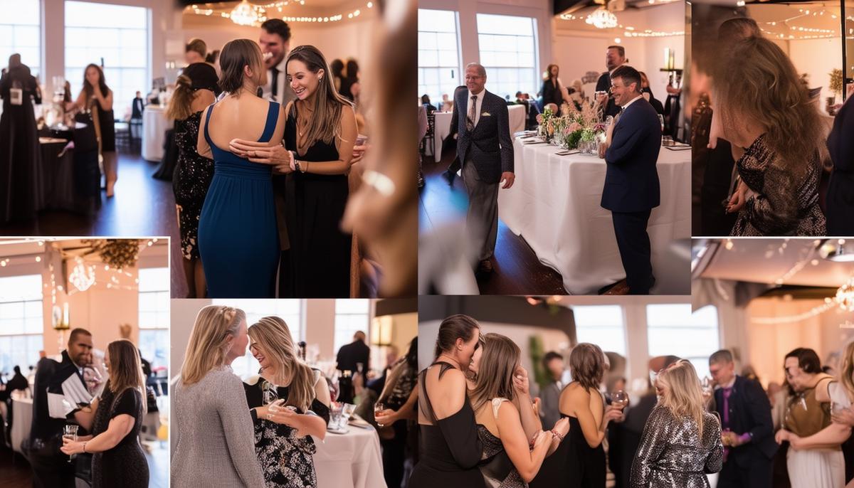 A collection of candid moments from a private Boston event, showcasing emotions and interactions