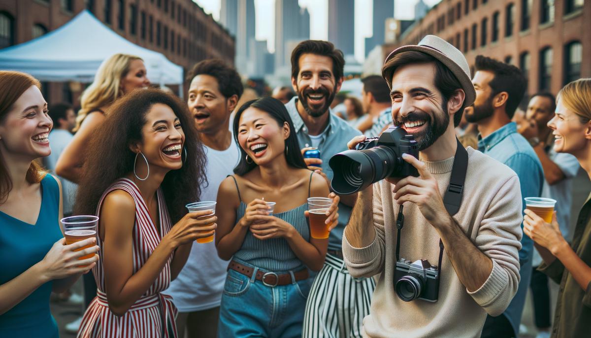 A photographer capturing candid moments at an Atlanta event