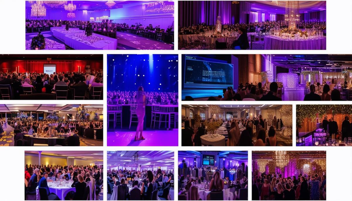 A collage or grid of impressive event photographs from the case studies mentioned, including the tech conference, corporate retreat, celebrity gala, and holiday party, demonstrating the transformative power of professional event photography.