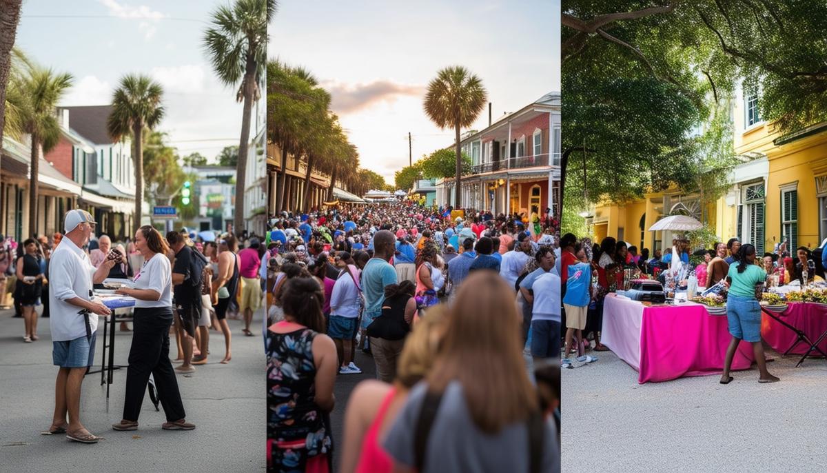 A triptych showing three different charity events in New Orleans with corresponding photography styles