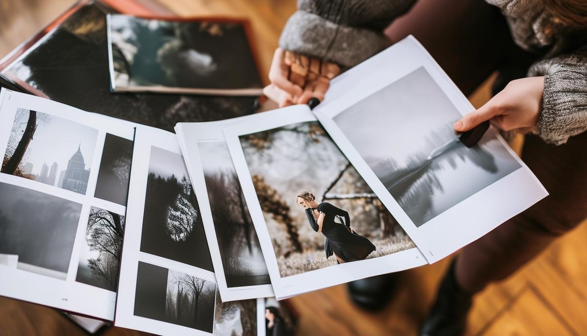 A person reviewing portfolios of different Nashville photographers