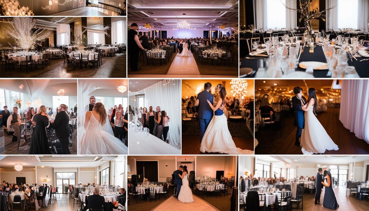 A collage representing factors to consider when selecting an event photographer in Boston