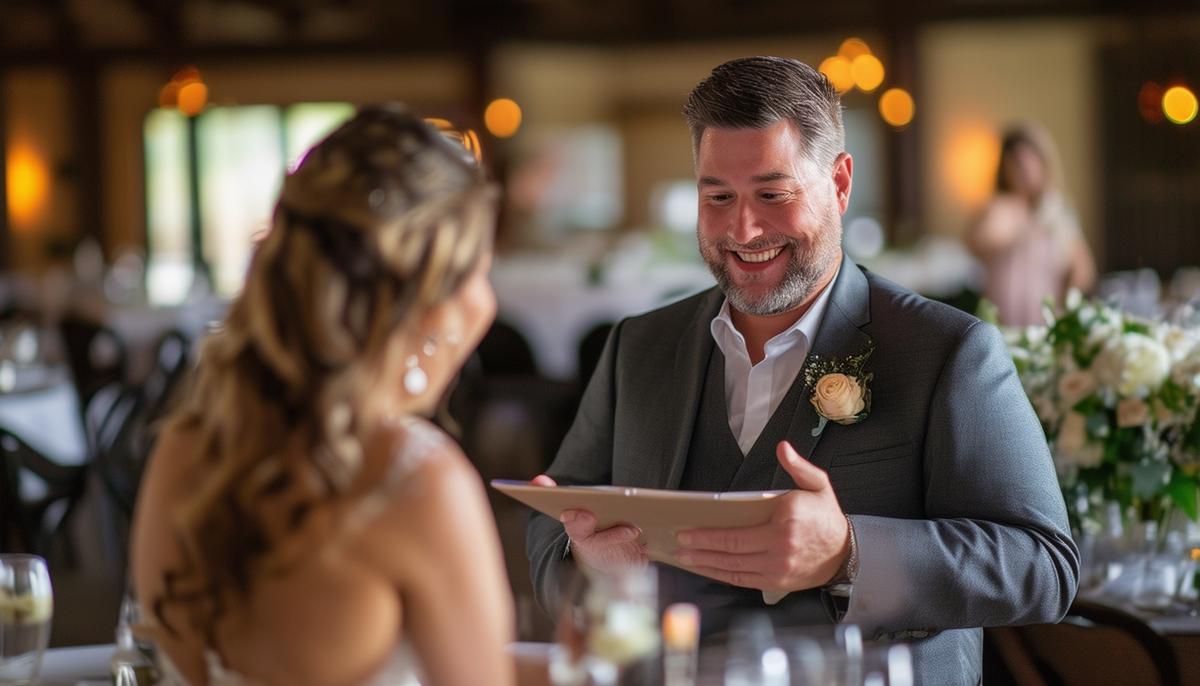 A satisfied client reviewing their stunning event photographs with their San Antonio photographer, showcasing the importance of clear communication and expectations.
