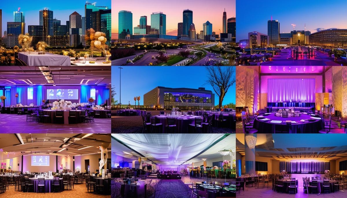 Collage of various corporate events in Dallas