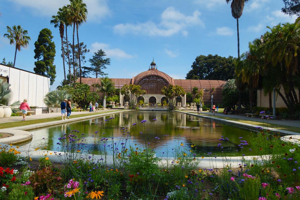 A collage of unique photography locations in San Diego including La Jolla Cove, Balboa Park, and the Gaslamp Quarter