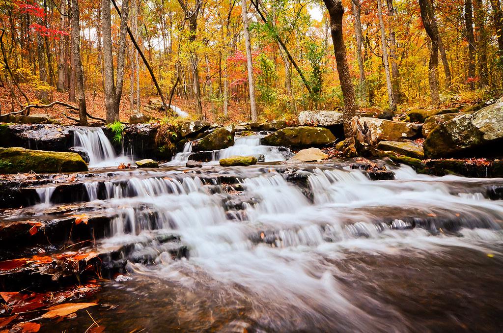 Serene view of Collins Creek in John F. Kennedy Park, Arkansas