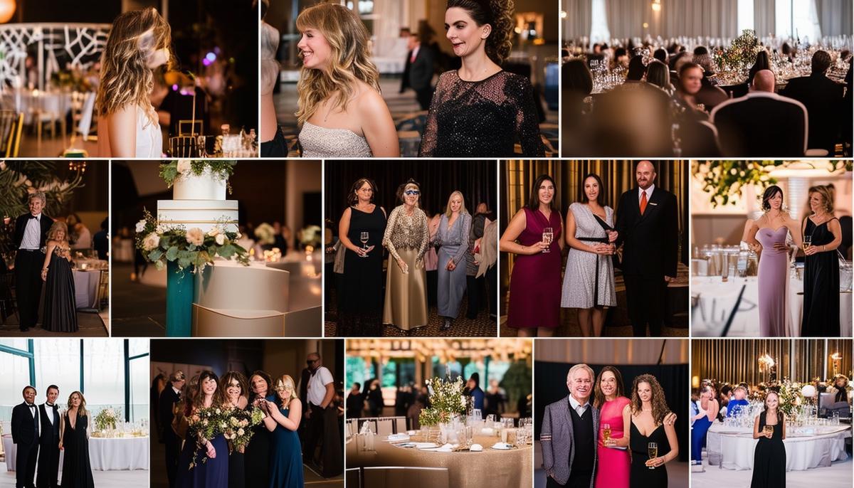 A series of gala event photographs showcasing a consistent visual style, with balanced lighting, harmonious composition, and a cohesive color palette that reflects the photographer's signature aesthetic.