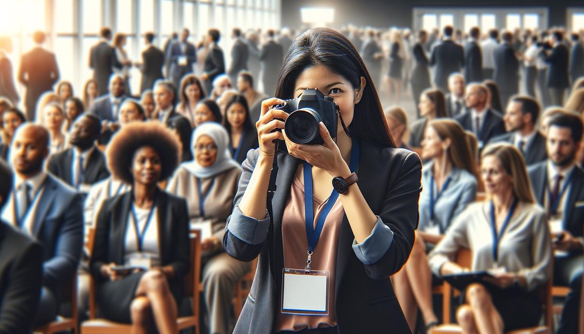 corporate event photographer in action
