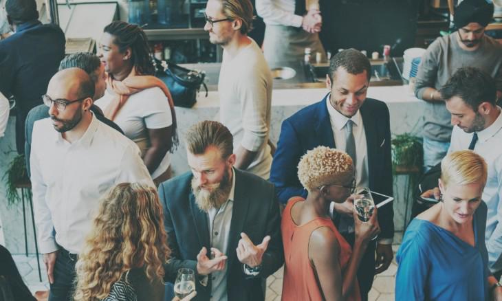 A montage of corporate event photography services including conference, convention, and special events photography