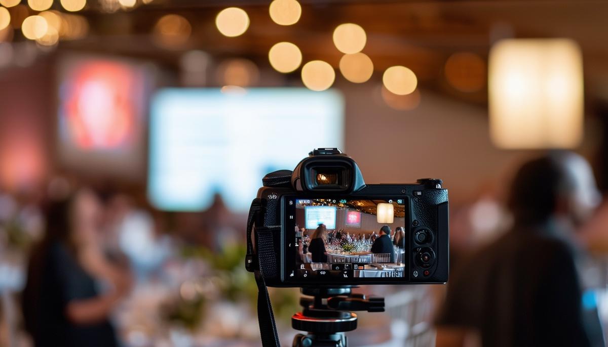 A corporate event photographer in Nashville capturing brand-focused imagery at a professional gathering