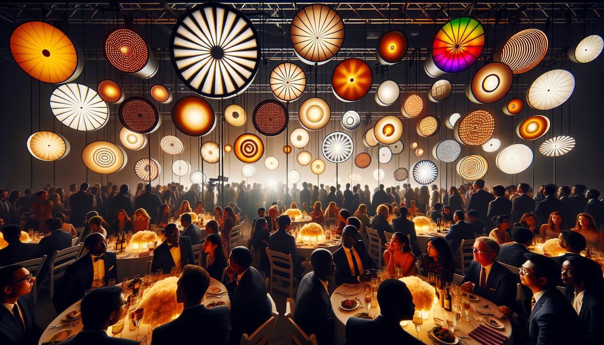 Various lighting techniques being used at an Atlanta event