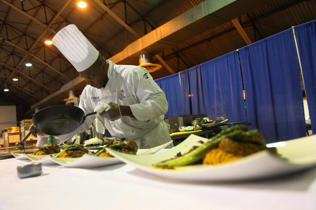 A collage of still images, cinemagraphs, and video snippets from a culinary event