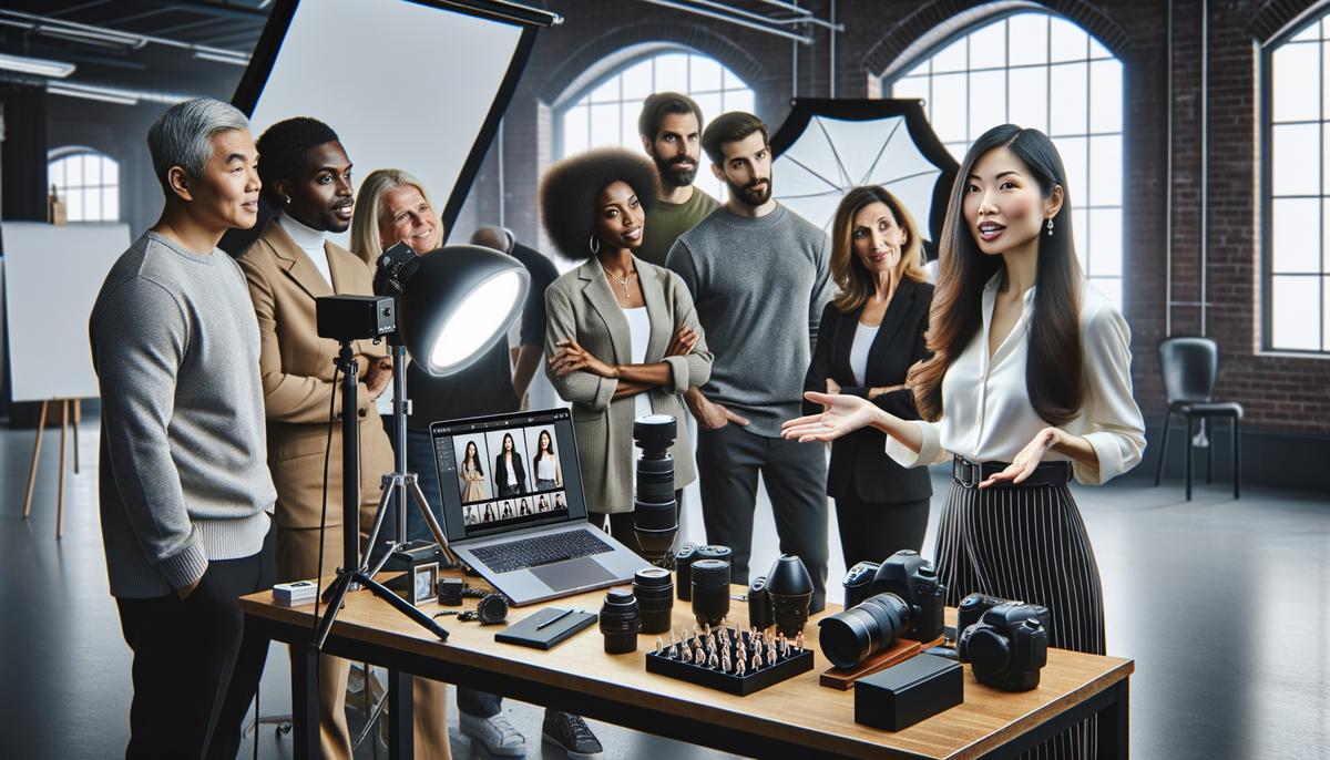 A photographer in Nashville showcasing a customized photography package setup for an event