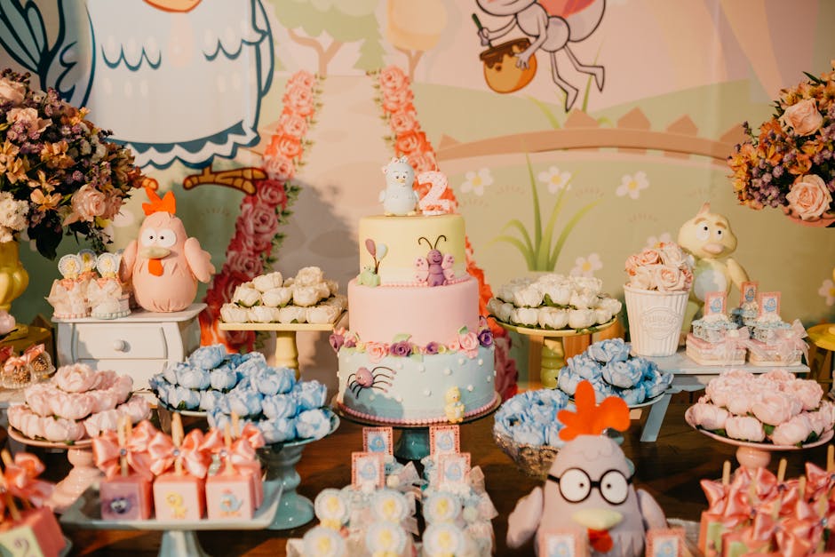 A creative, themed birthday photoshoot setup with props and decorations matching the celebrant's interests