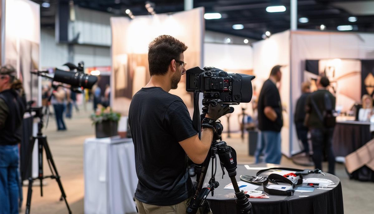 A Dallas photographer offering various services at a trade show