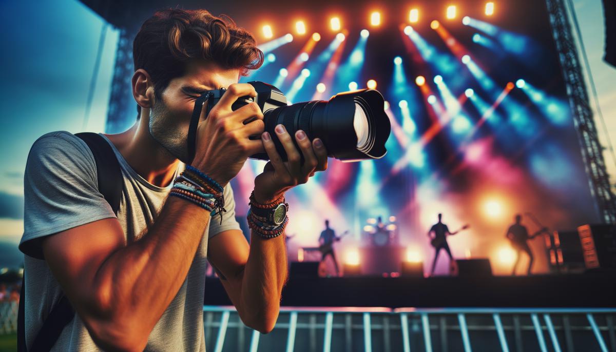 Dan, the Director of Photography for the Gasparilla Music Festival, capturing a live music performance with his camera