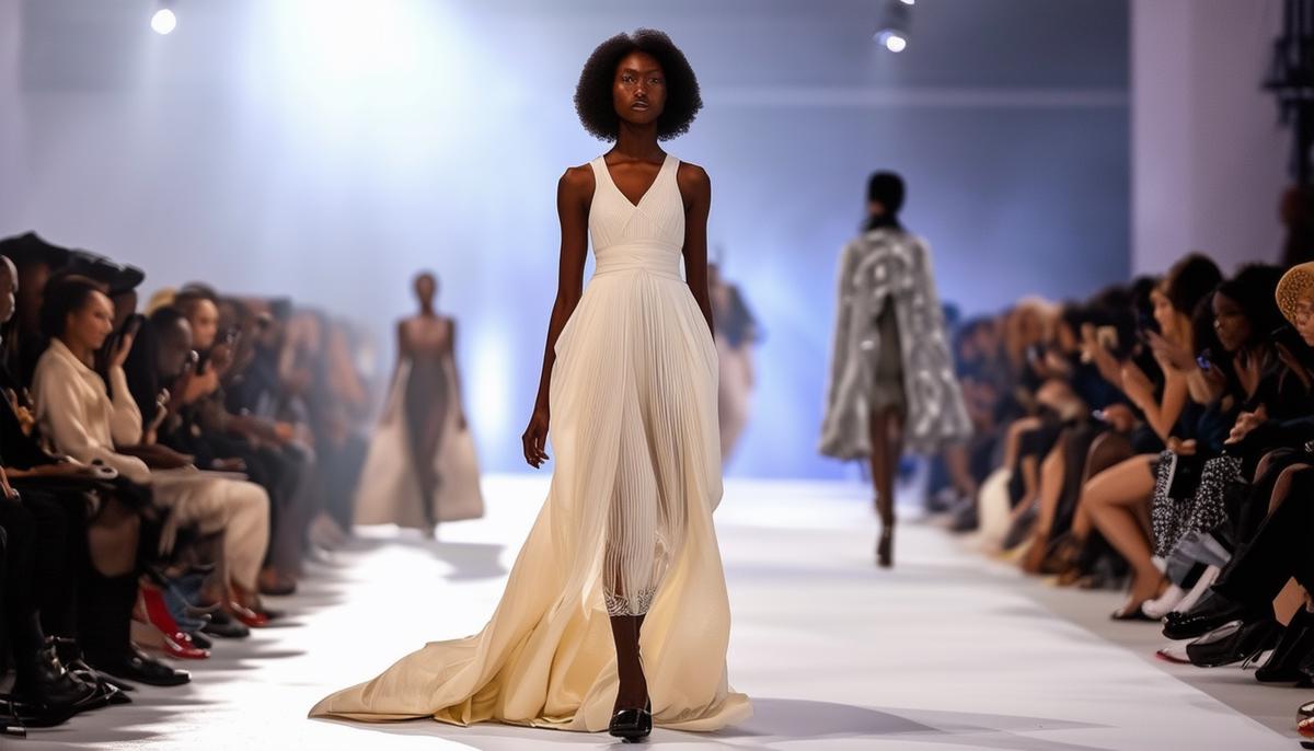 A dramatic runway shot from Washington DC Fashion Week 2022