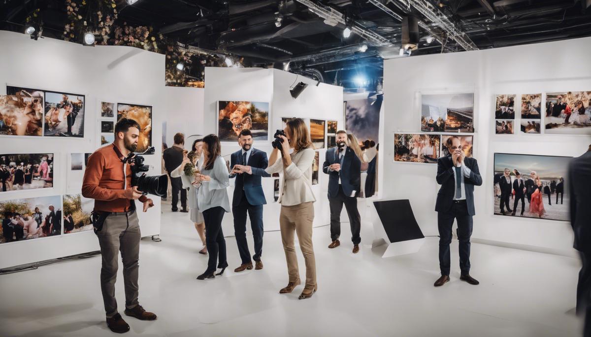 A photographer delivering corporate event photos through digital galleries