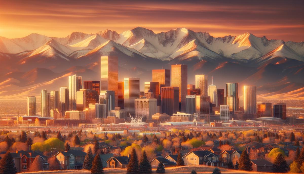 denver skyline with mountains
