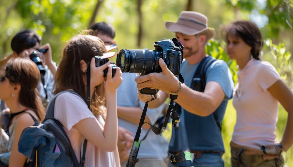 diverse group learning photography