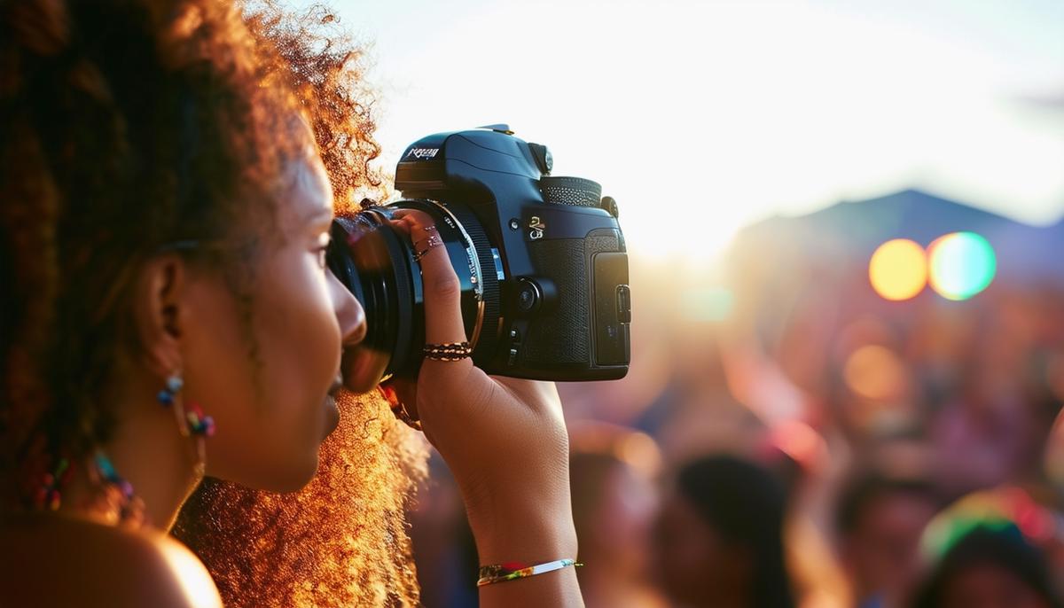 diverse photographer at music festival