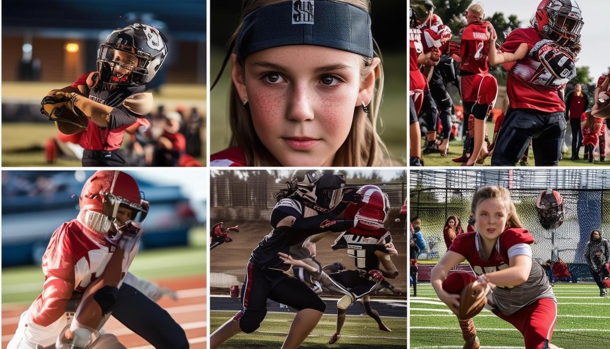 A collage showcasing different types of sports photography services in Fort Smith, including action shots, portraits, and video stills