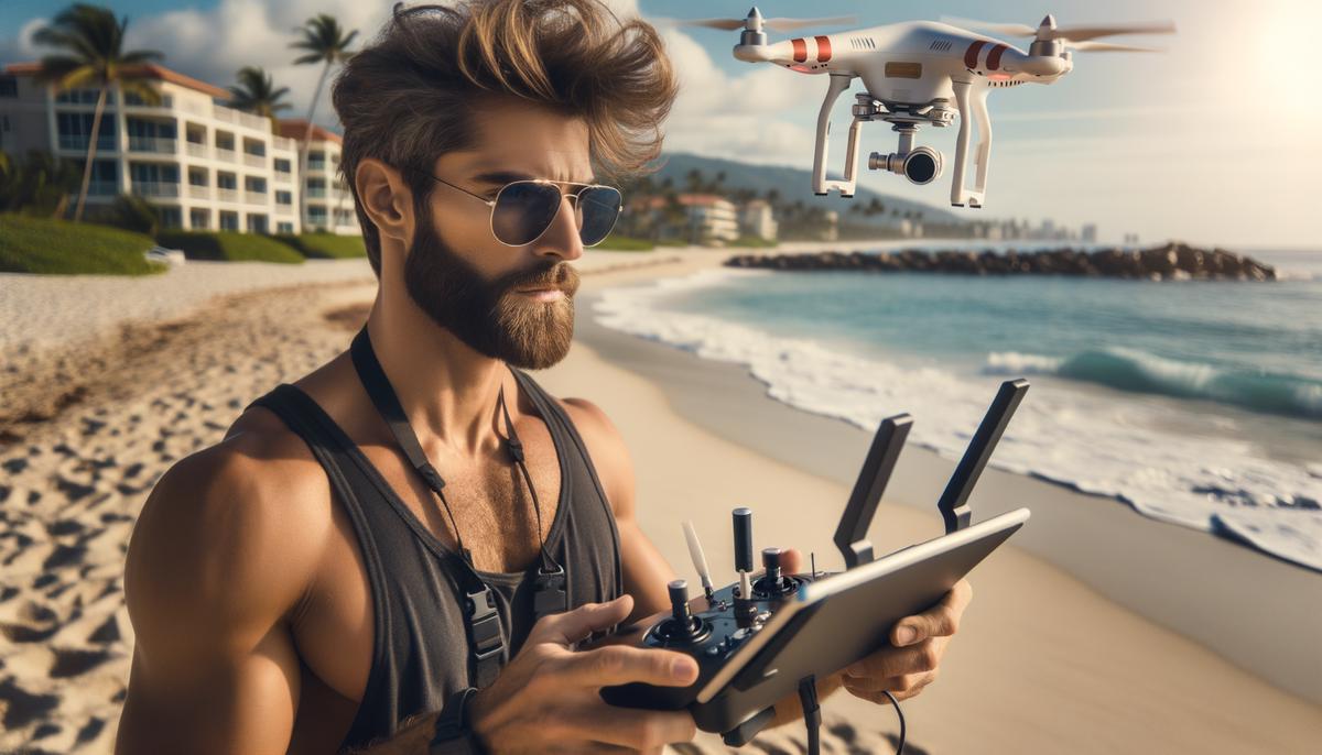 Drone pilot operating within FAA regulations in Palm Beach