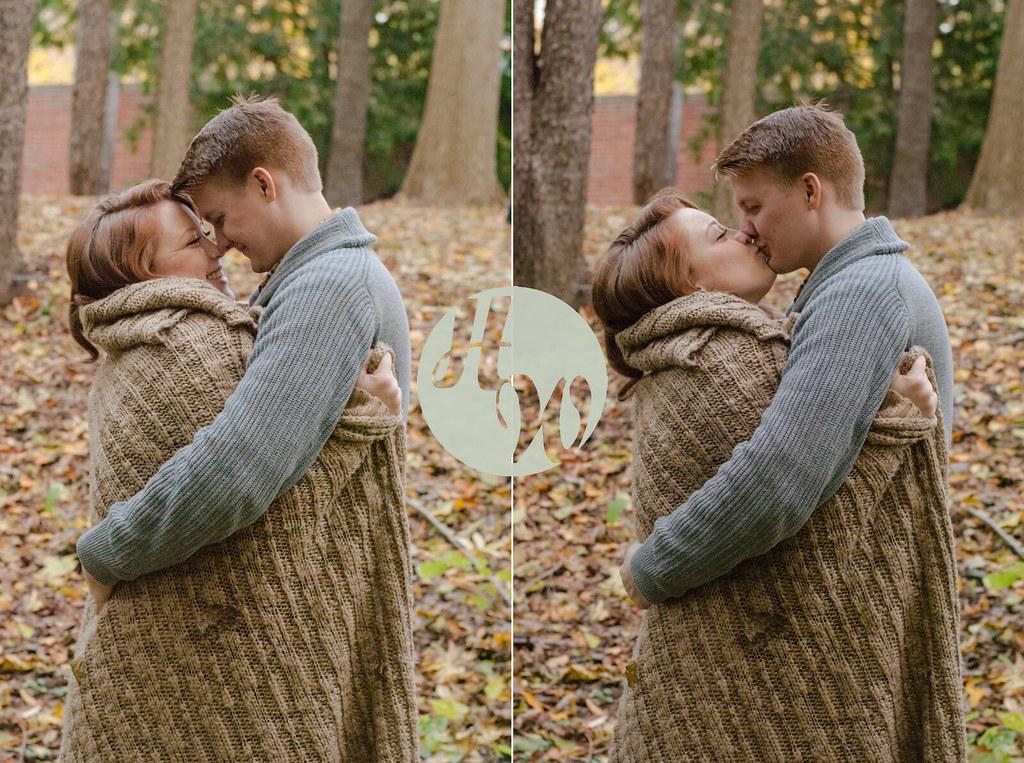 A couple preparing for their engagement photoshoot, choosing outfits and props