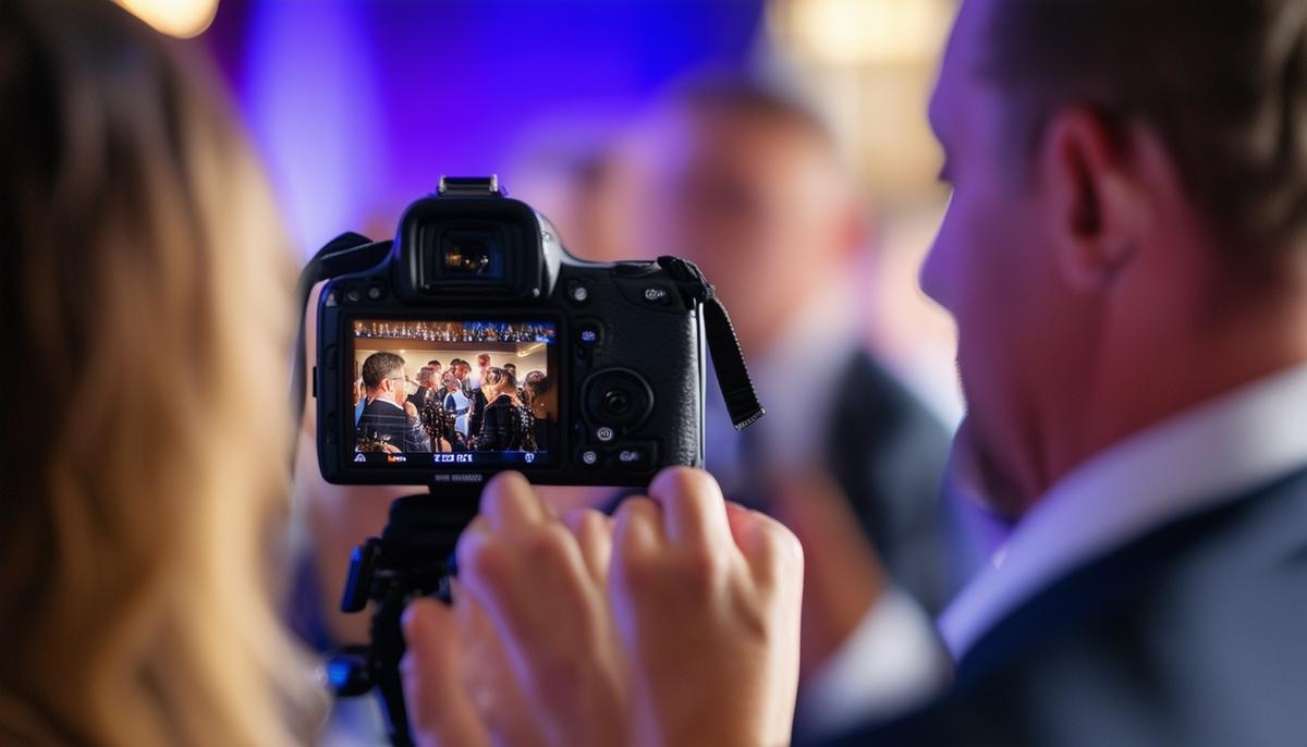 An event photographer capturing candid moments at a corporate gathering in Springdale, Arkansas