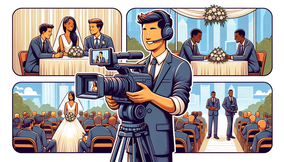 A montage showcasing different types of event videography services in Atlanta