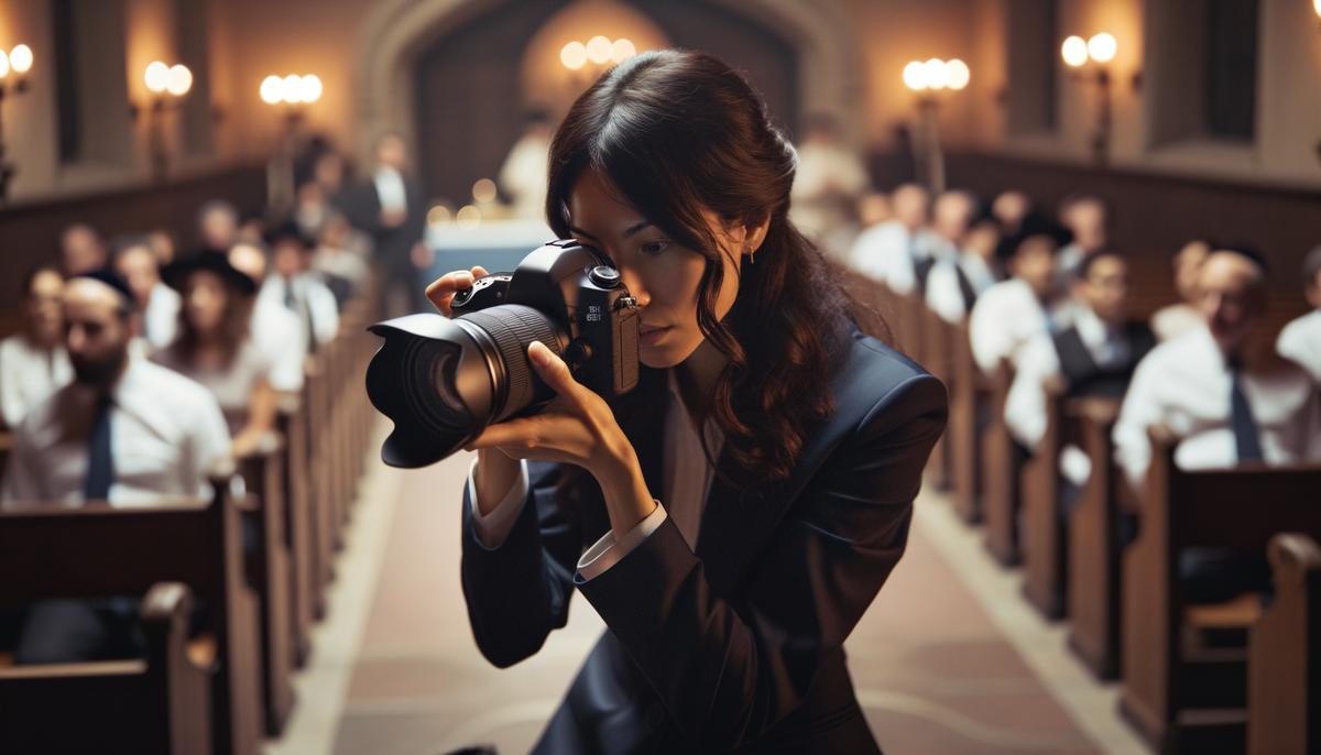 An experienced photographer capturing moments at a Bar Mitzvah celebration