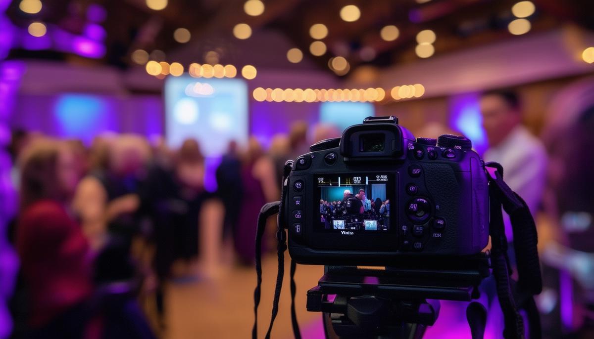 An experienced photographer capturing a corporate event in Nashville, showcasing their skill and professionalism