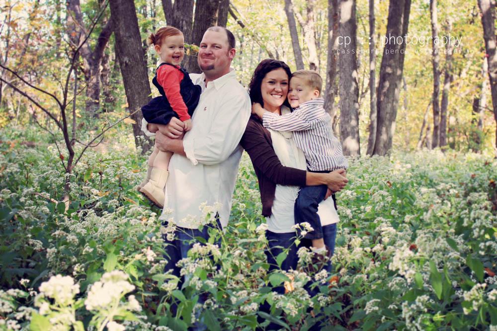 A series of family photographs showing different types of sessions: in-home, studio, outdoor, maternity, newborn, and extended family