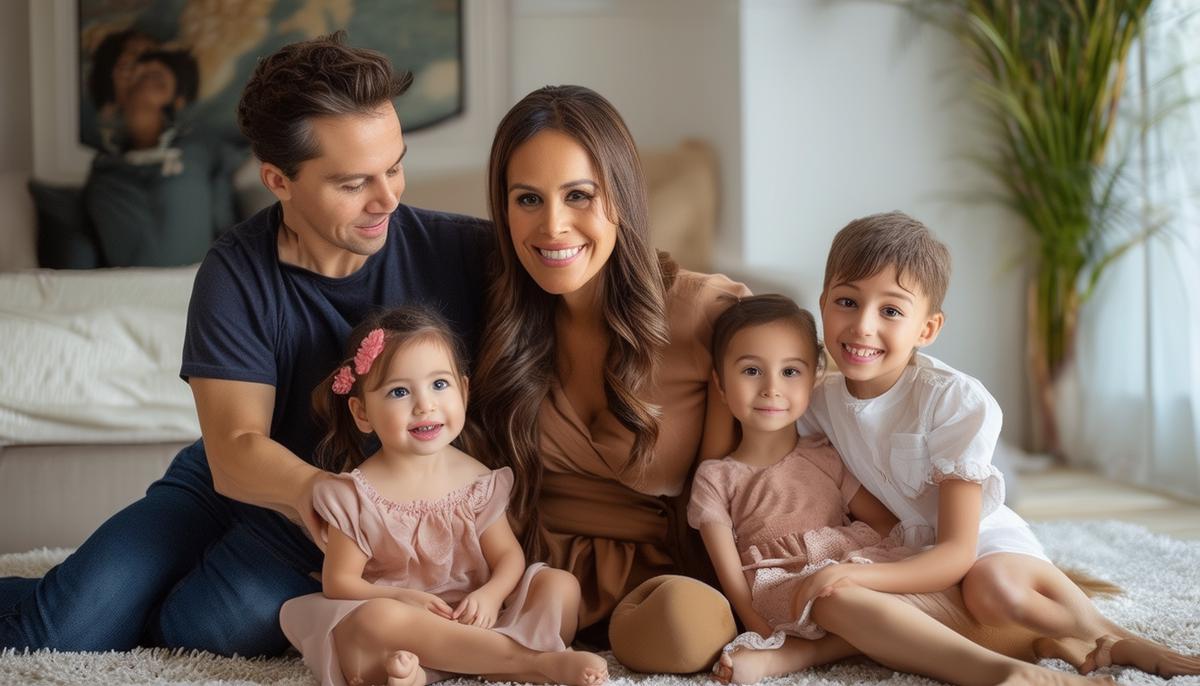 A family preparing for their professional photoshoot