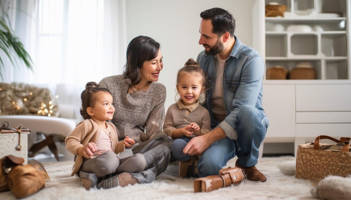 A family getting ready for a photoshoot, coordinating outfits and packing essentials
