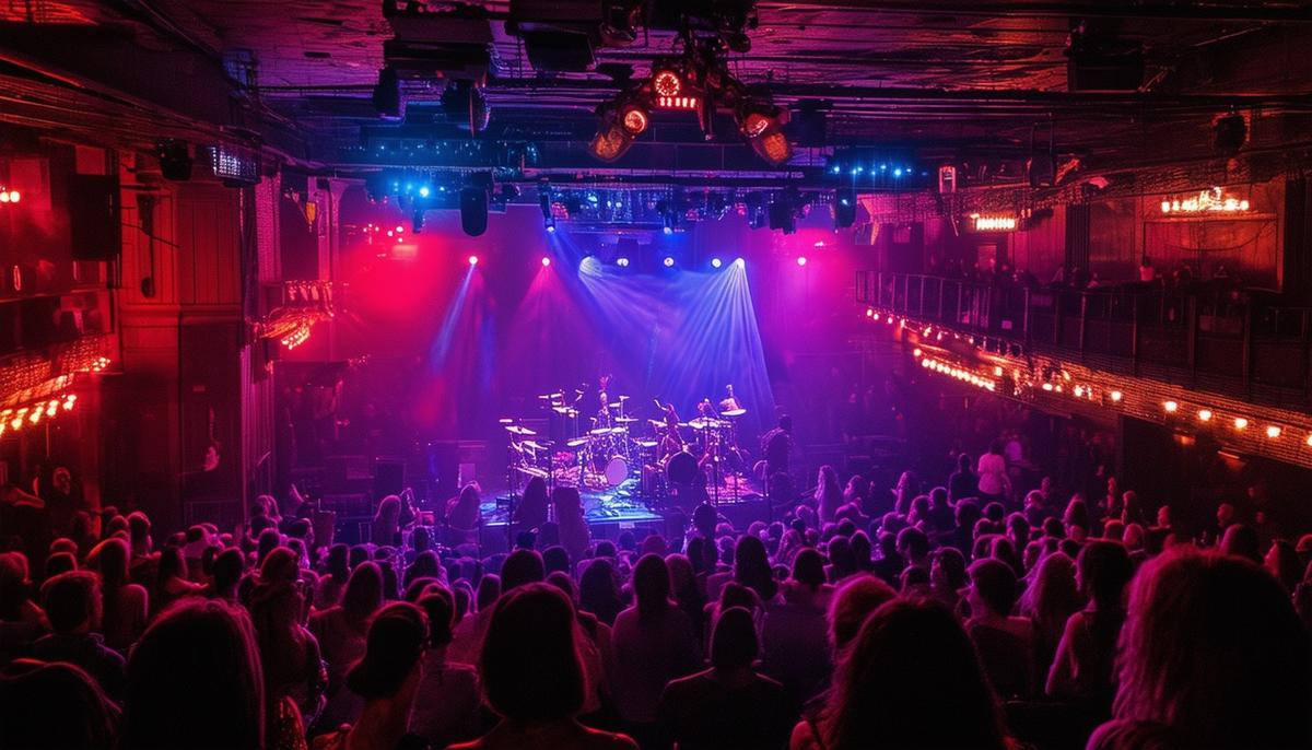 Interior view of First Avenue's main room during a concert