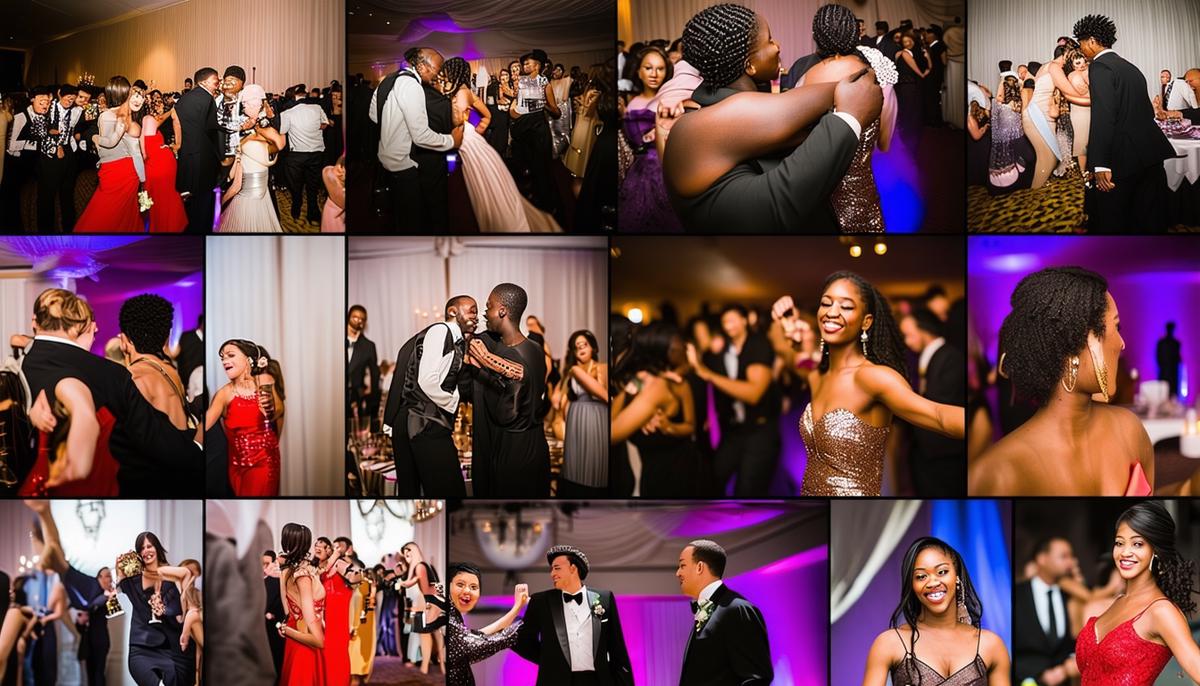 A collage of various gala moments captured by a professional photographer