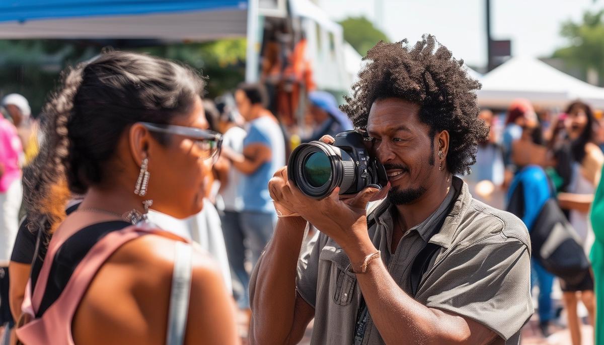 Giovanni S demonstrating his versatility by capturing both portrait and candid shots at a Dallas community event