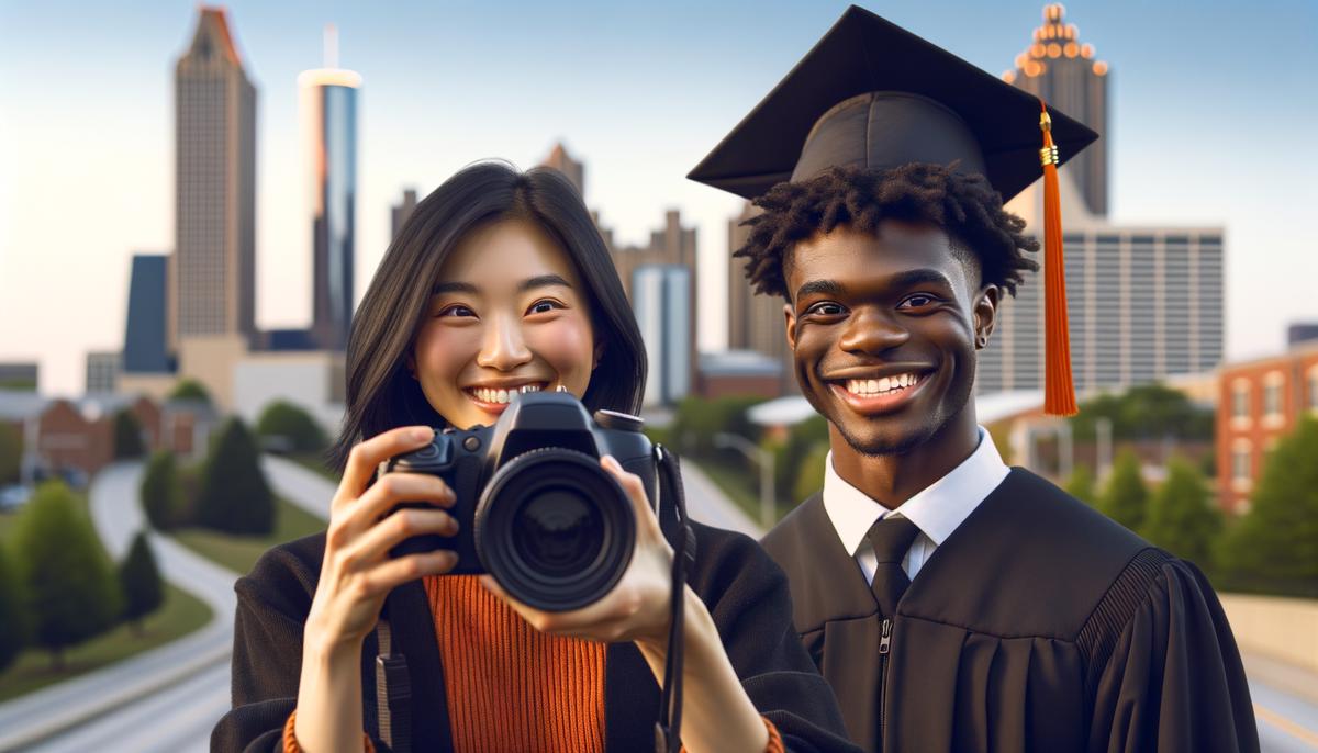 An Atlanta graduation photographer capturing a graduate's portrait