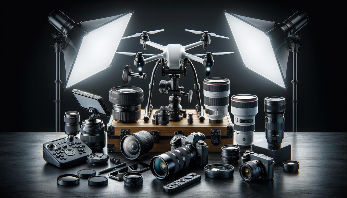 A display of top-quality photography gear used in San Diego