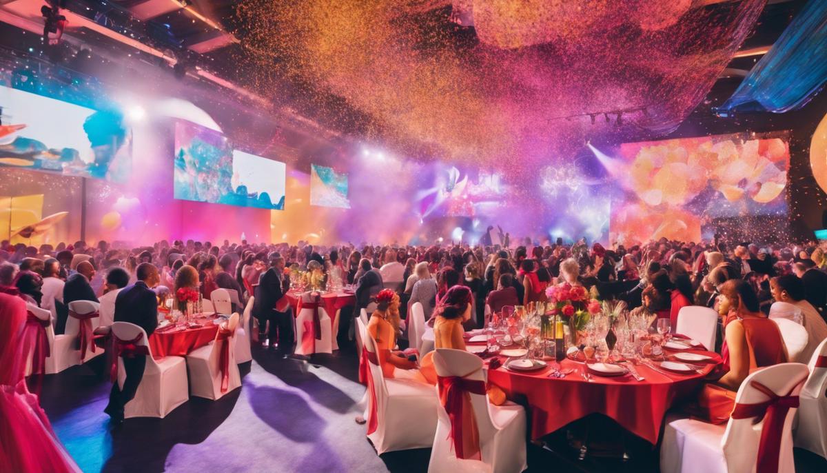 A visually striking, well-composed photograph from an event that showcases the vibrant atmosphere and engaged attendees