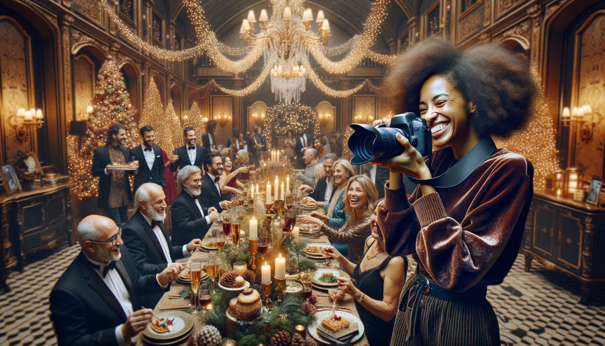 holiday party photographer in action